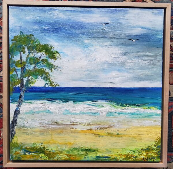 South Coast Dreaming 2. 50x50cms. Framed in Tasmanian Oak.