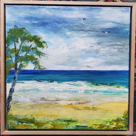 South Coast Dreaming 2. 50x50cms. Framed in Tasmanian Oak.