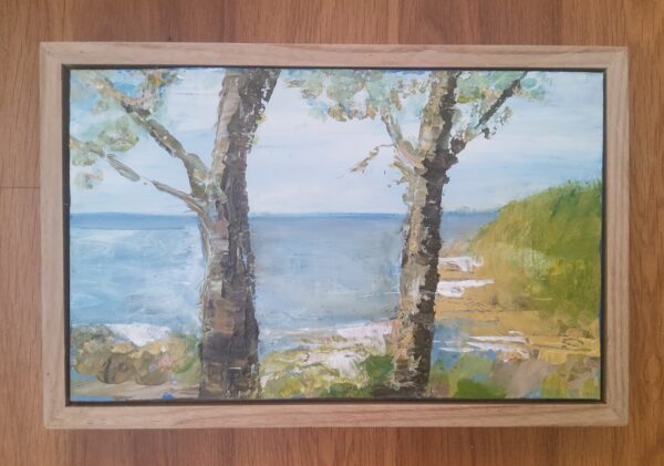Across the Bay, 2.acrylic on board 21x32cms framed