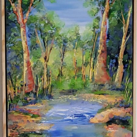Broughton Creek,  78x54cms. Oil on canvas,  Framed