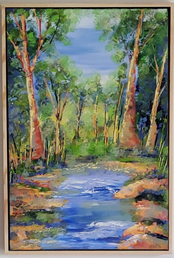 Broughton Creek,  78x54cms. Oil on canvas,  Framed