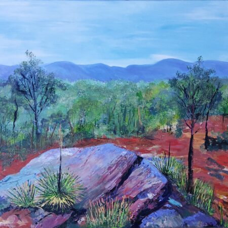 Flinders Ranges Dreaming 81x97cms framed. Acrylic on Canvas.