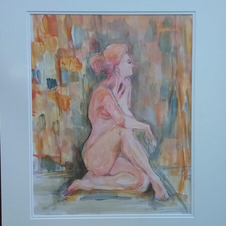 Life Study , Seated Nude. Watercolours.