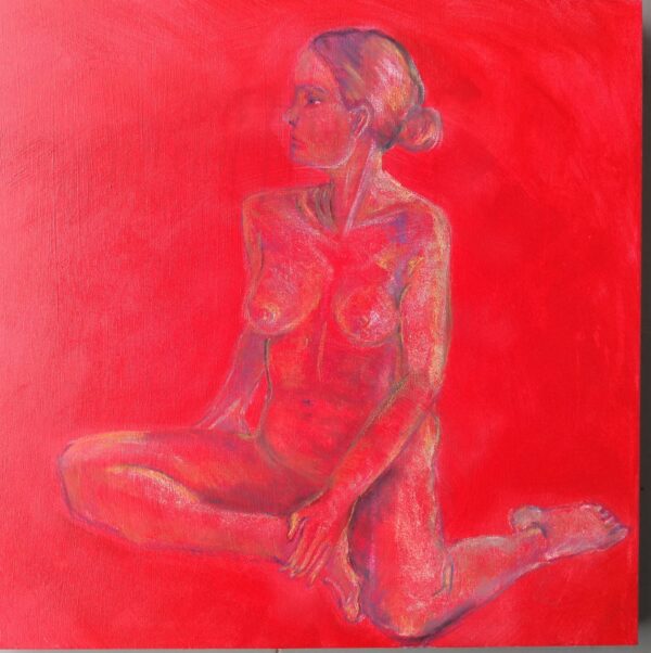 Study of Kiera, pastels on canvas, 61x61cms.