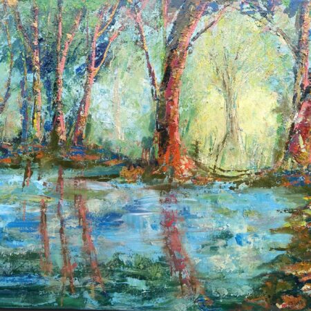 Red Gums. Oil on canvas.61x76cms.