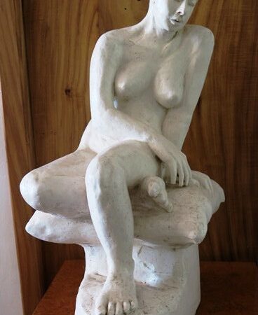 Sappho.  Modelled from life. Glazed Stoneware. 57x28x35cms