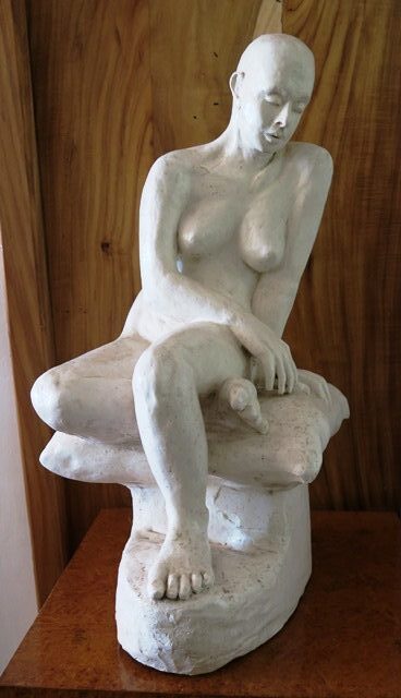 Sappho.  Modelled from life. Glazed Stoneware. 57x28x35cms